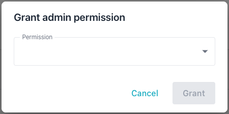 The Admin Permissions dialog
