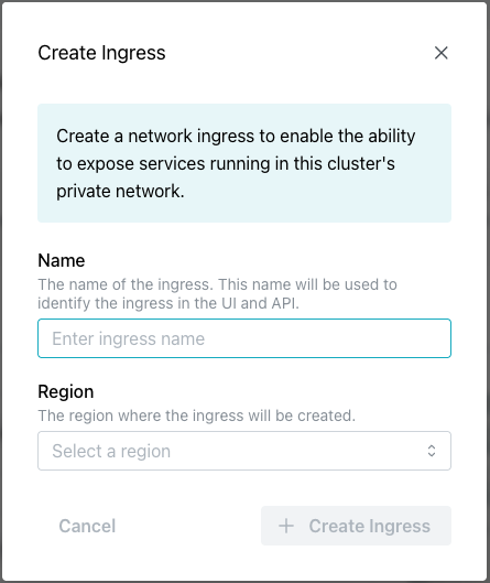 Adding an Ingress